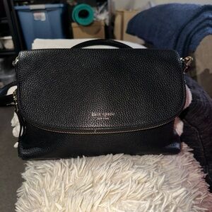 Kate Spade New York Polly Mini Flap Crossbody Black Bag